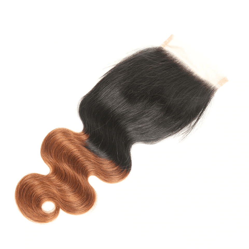 1PCS T1B/4/30 Color Brazilian Virgin 4x4 Lace Closure Free Part - Rose Hair