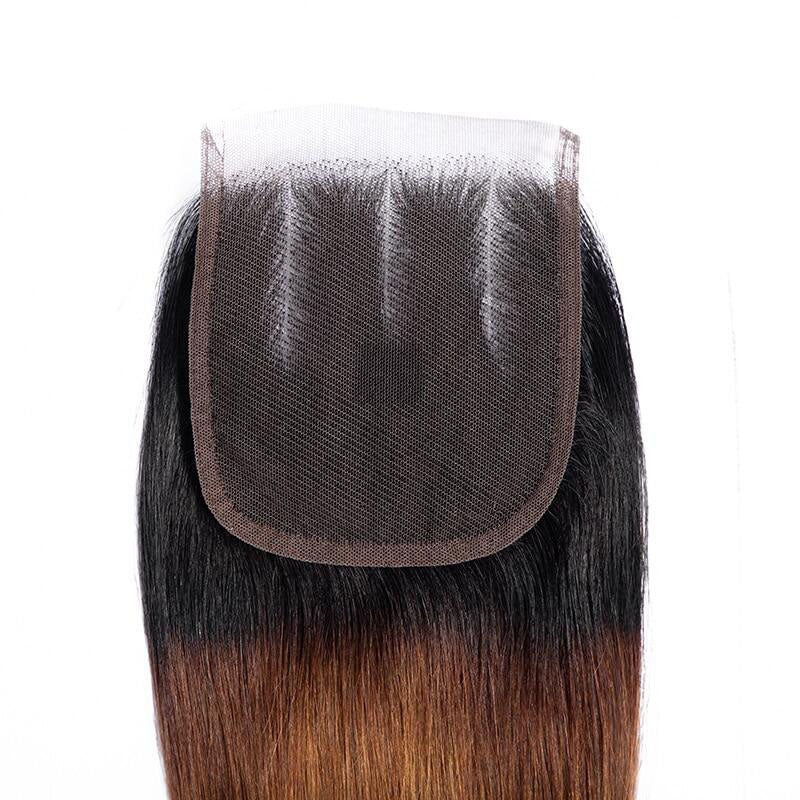1PCS T1B/4/30 Color Brazilian Virgin 4x4 Lace Closure Free Part - Rose Hair