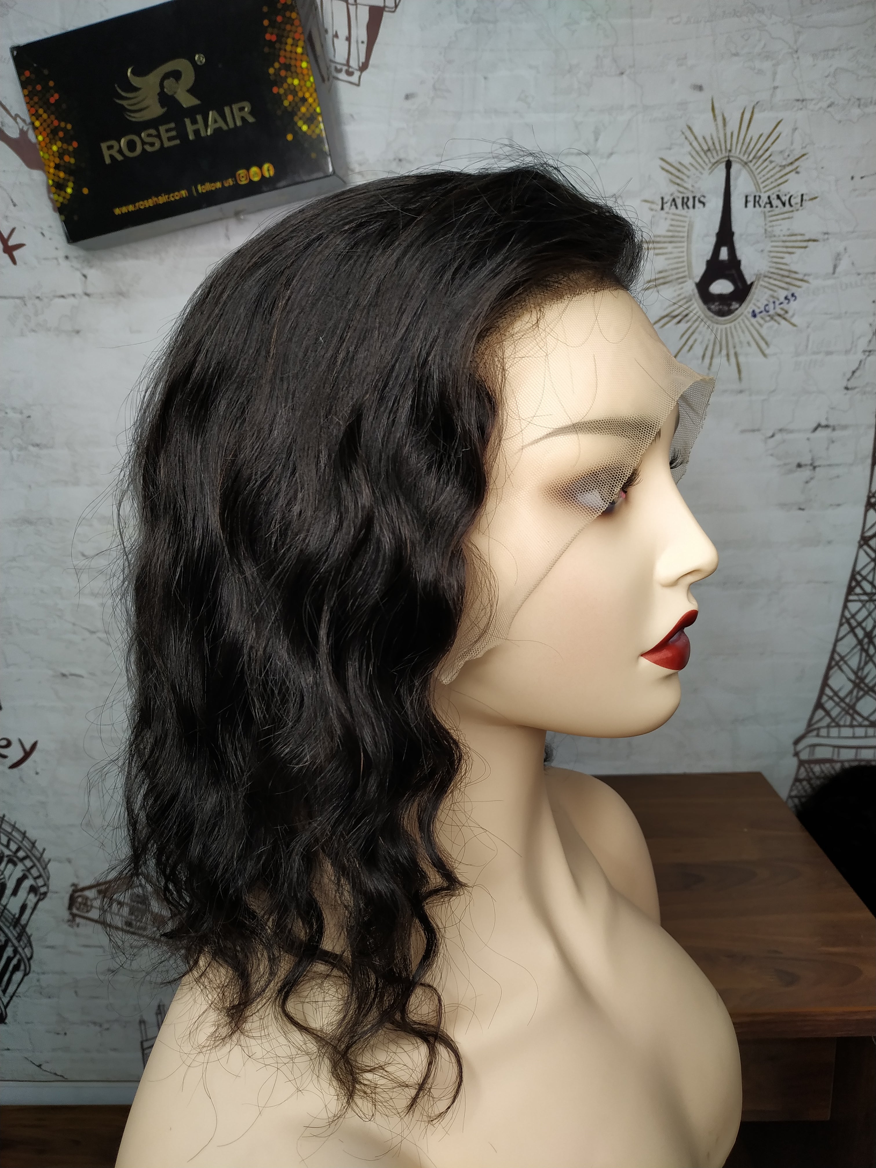 Body Wave Short Cut 13x4 Frontal Lace Wig - Rose Hair