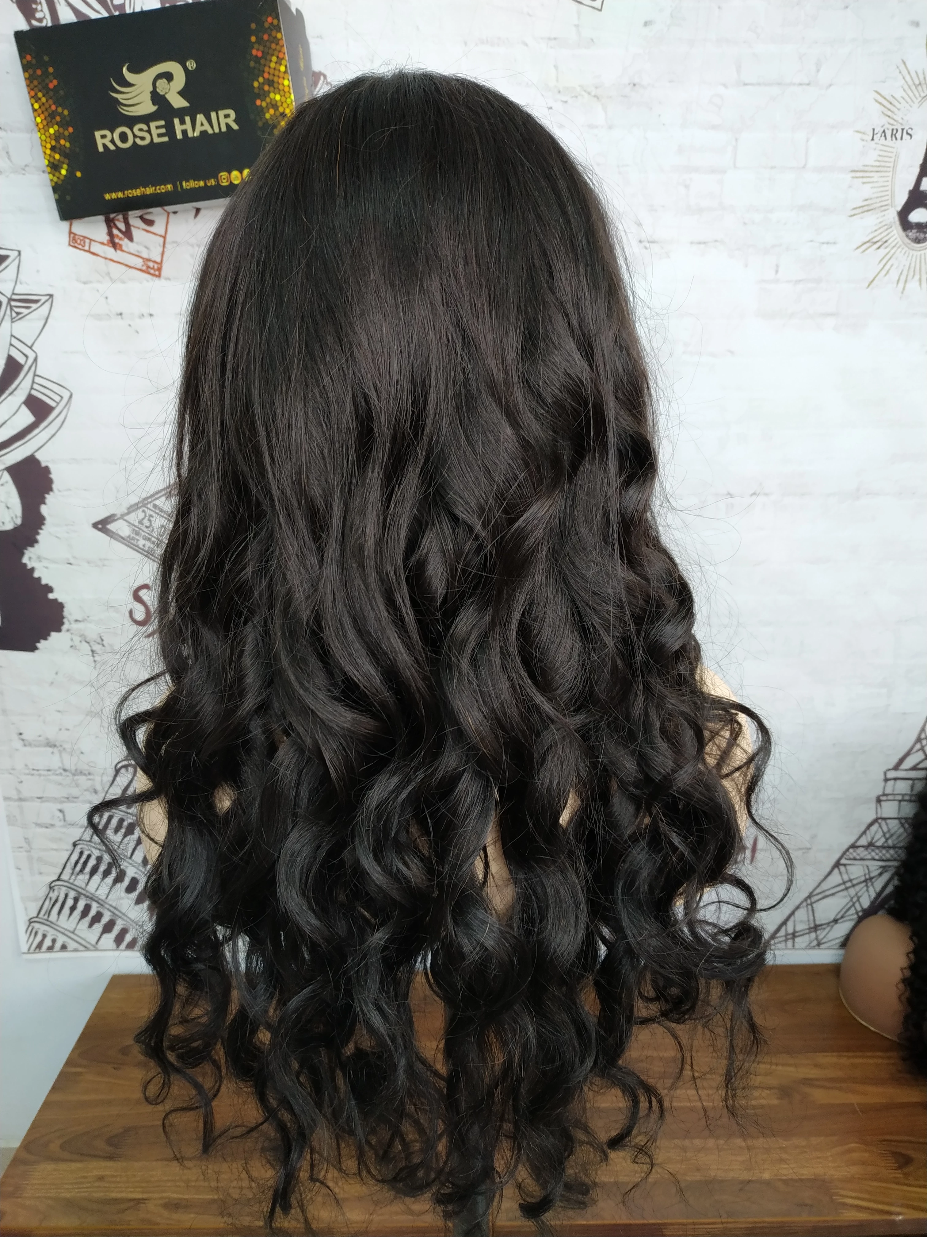 Rose Hair Human Virgin Hair 13*6 Frontal Lace Wig Loose Wave With Bangs The Same As The Hairstyle In The Picture - Rose Hair