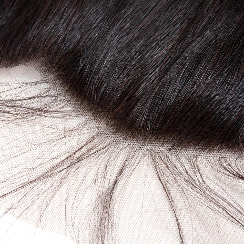 1PCS Brazilian Virgin 13*4 Lace Frontal Pre Plucked Loose Wave - Rose Hair