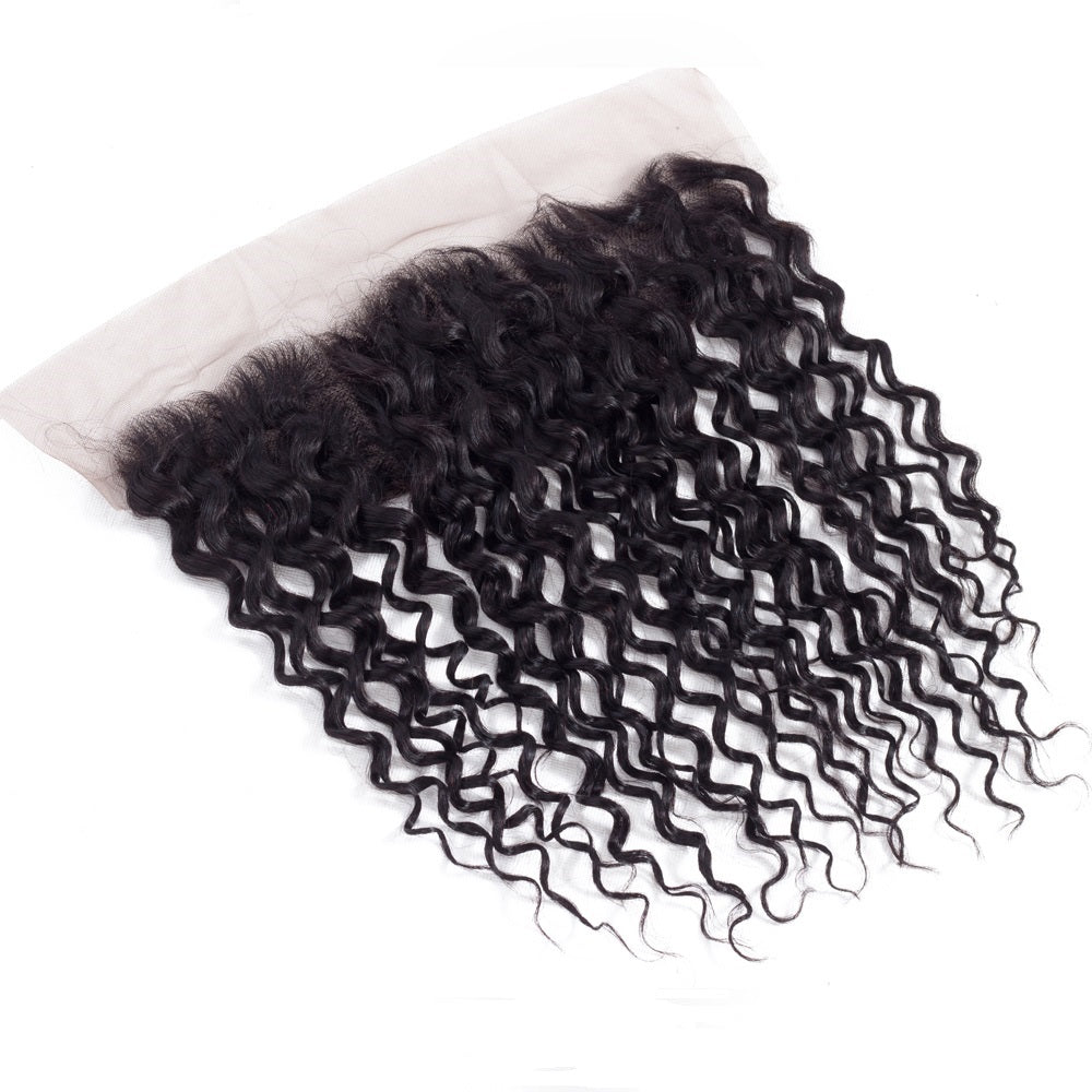1PCS Brazilian Virgin Water Wave Pre Plucked 13x4 Lace Frontal - Rose Hair