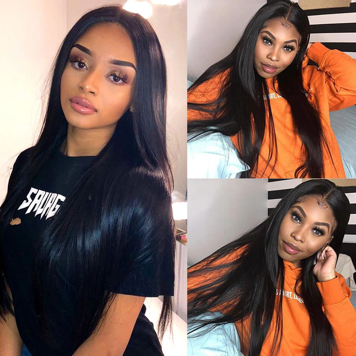 Straight Hair V Part Wigs No Leave Out Natural Scalp Protective Wigs Beginner Friendly