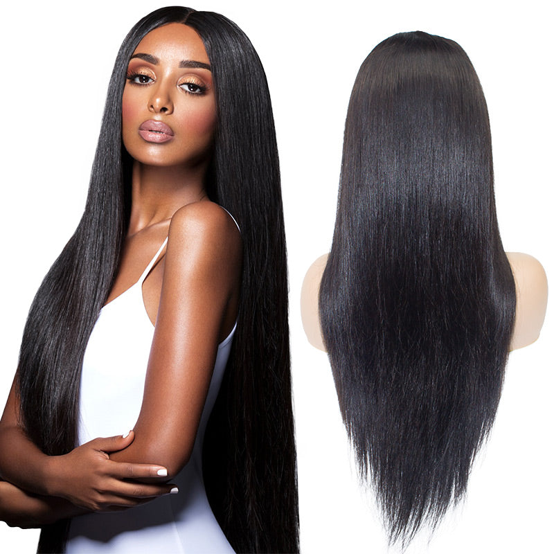 RoseHair Super Fashion Lace Closure Machine Made Wig Real Human Brazilian Virgin Hair Wig - Rose Hair