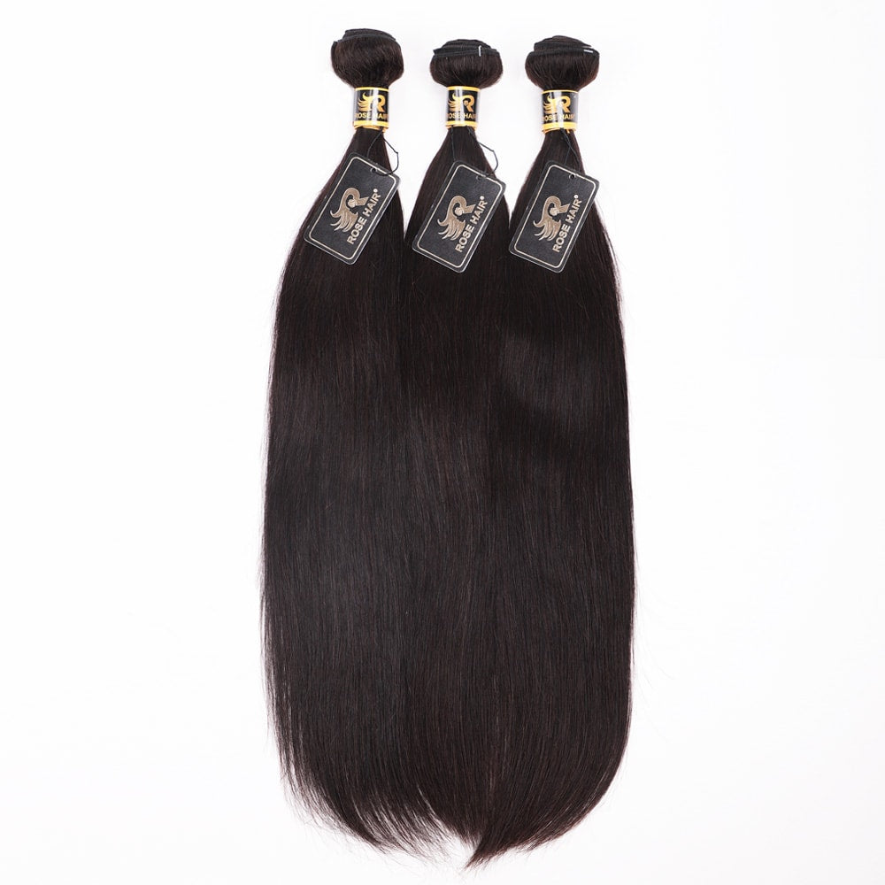 10A Grade 3PCS Straight Best Brazilian Virgin Hair Bundles - Rose Hair