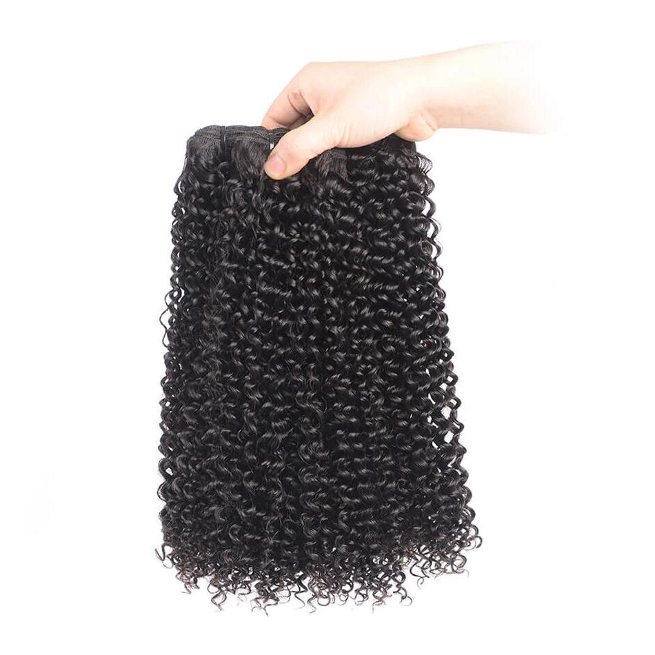 Rosehair 15A Grade Double Drawn Full End Unprocessed 3 Bundles Kinky Curly Brazilian Hair Natural Black - Rose Hair