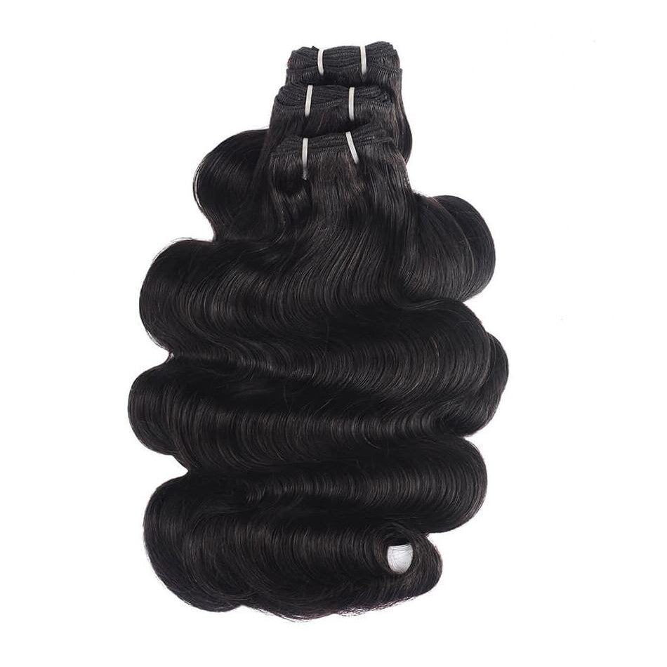 Rosehair 15A Grade Double Drawn Full End Unprocessed 3 Bundles Body Wave Brazilian Hair Natural Black - Rose Hair
