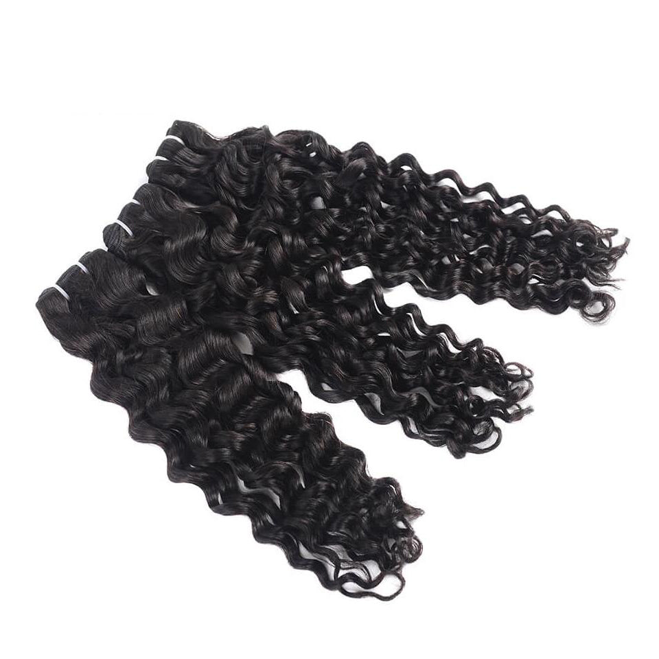 Rosehair 15A Grade Double Drawn Full End Unprocessed 3 Bundles Water Brazilian Hair Natural Black - Rose Hair