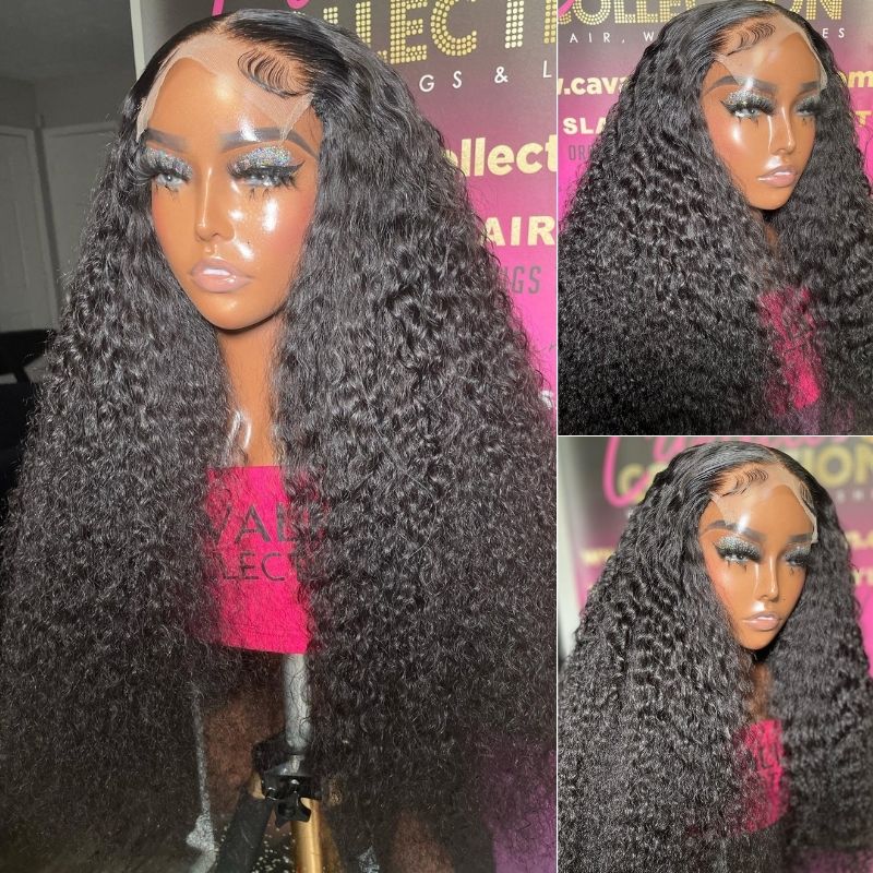 Rose Hair 5x5 HD Lace Closure Wig Afro Kinky Curly Glueless Clear Lace Wigs 180% Density