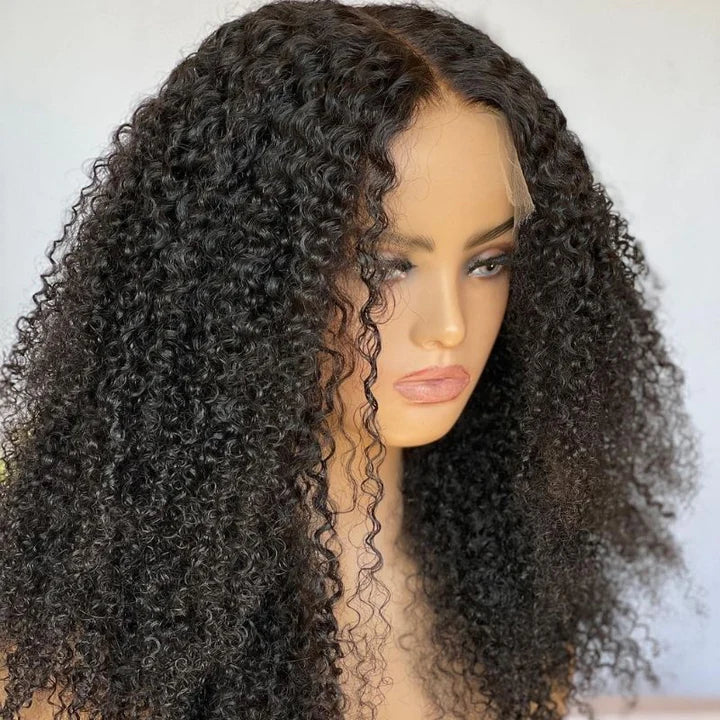 Rose Hair 5x5 HD Lace Closure Wig Afro Kinky Curly Glueless Clear Lace Wigs 180% Density