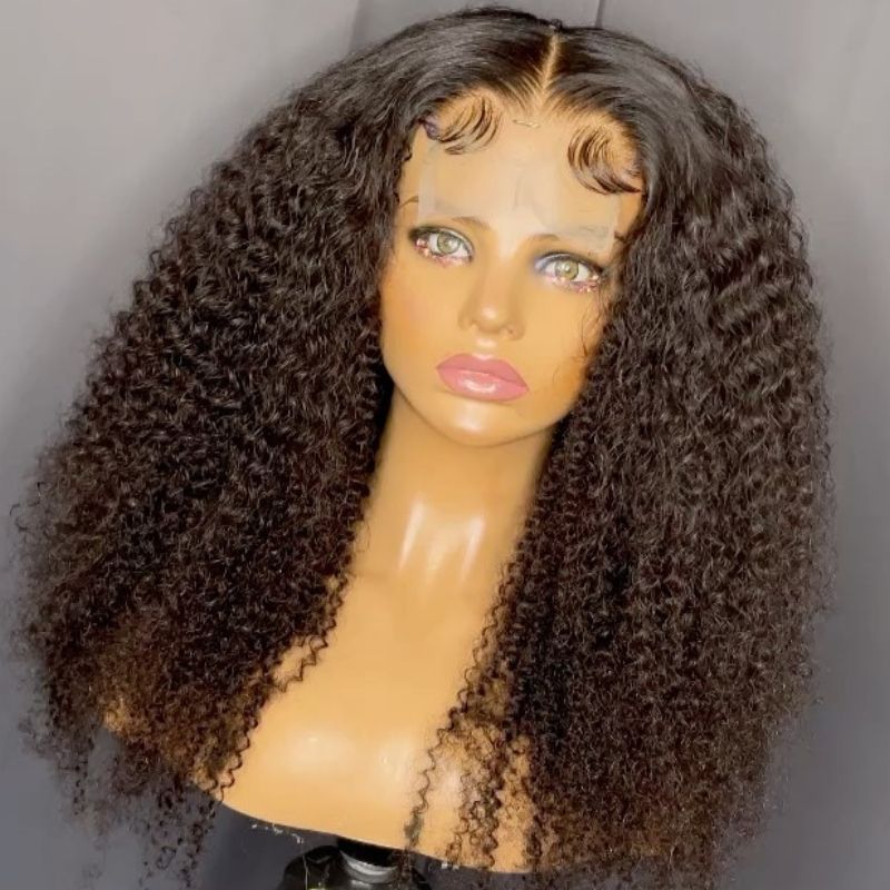 Rose Hair 5x5 HD Lace Closure Wig Afro Kinky Curly Glueless Clear Lace Wigs 180% Density