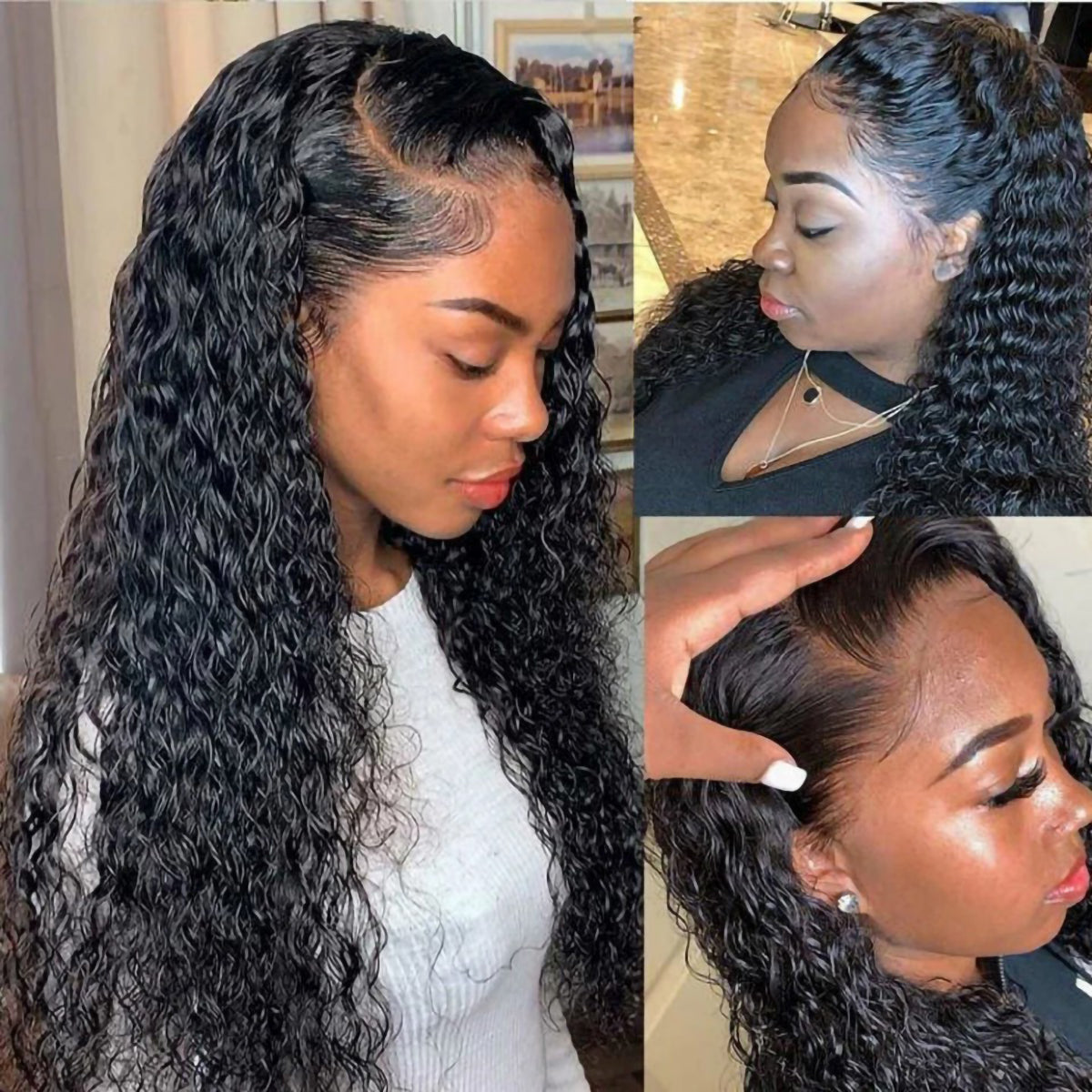 Water Wave Best Human Virgin Hair Wig 5*5 Lace Closure Wig - Rose Hair