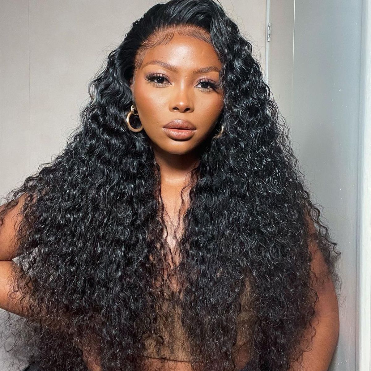 4x4 Glueless Lace Closure Wig Big Bouncy 100% Human Hair Wig All Texture