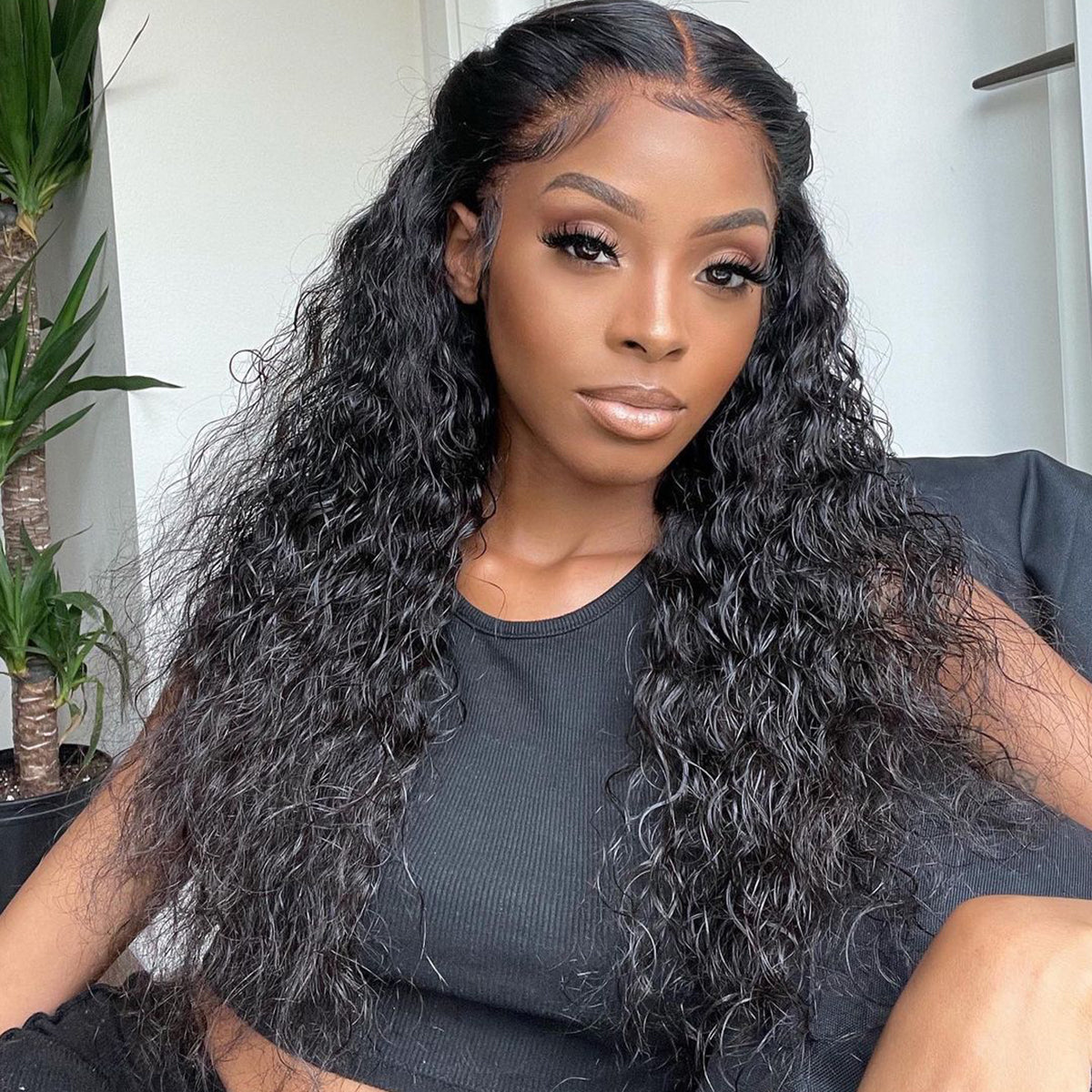 Water Wave Human Virgin Hair Wig 5*5 Lace Closure Wig