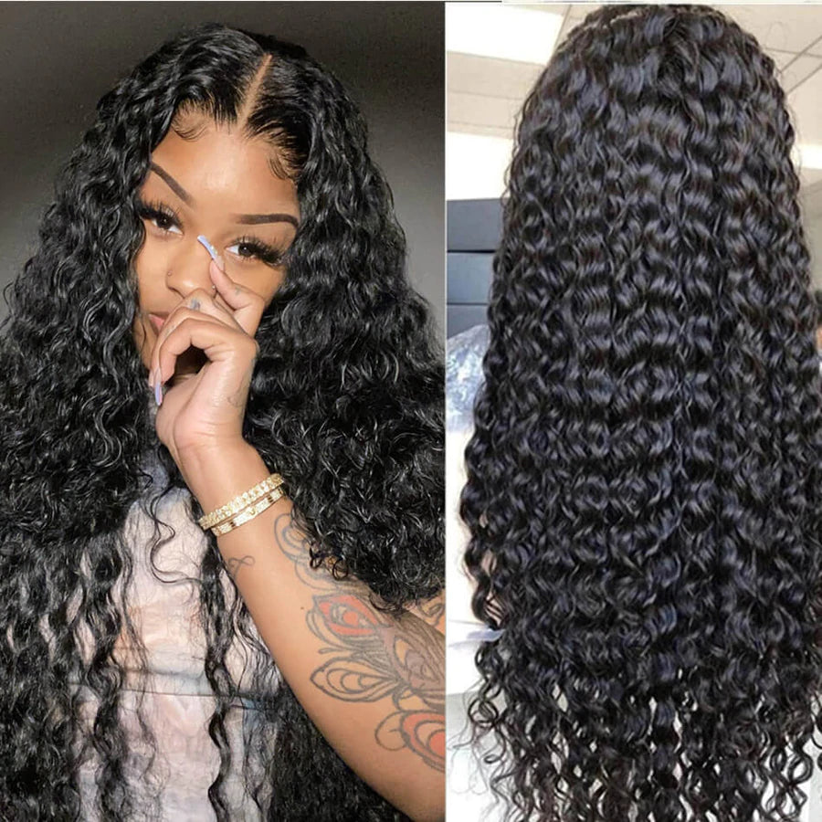 180% Density Spanish Curly Hair 13x4 HD Transparent Lace Front Wig Natural Human Hair Wig