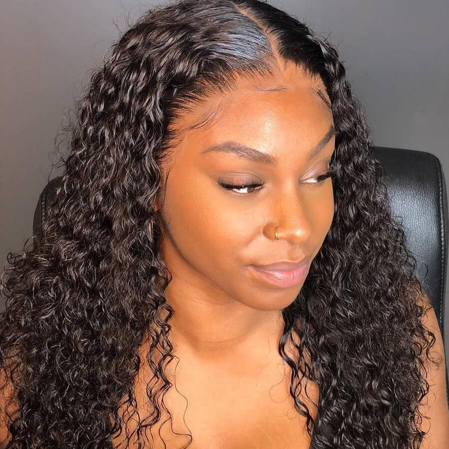 Rose Hair Curly Hair Deep Wave 13x6 Lace Front Wig 100% Human Virgin Hair Wigs