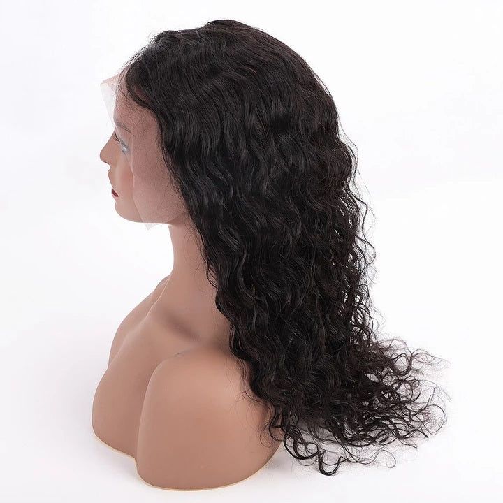 Flash Sale Rose Hair 100% Human Virgin Hair Water Wave 13*4 Lace Frontal Brazilian Hair Wig 12inches - Rose Hair
