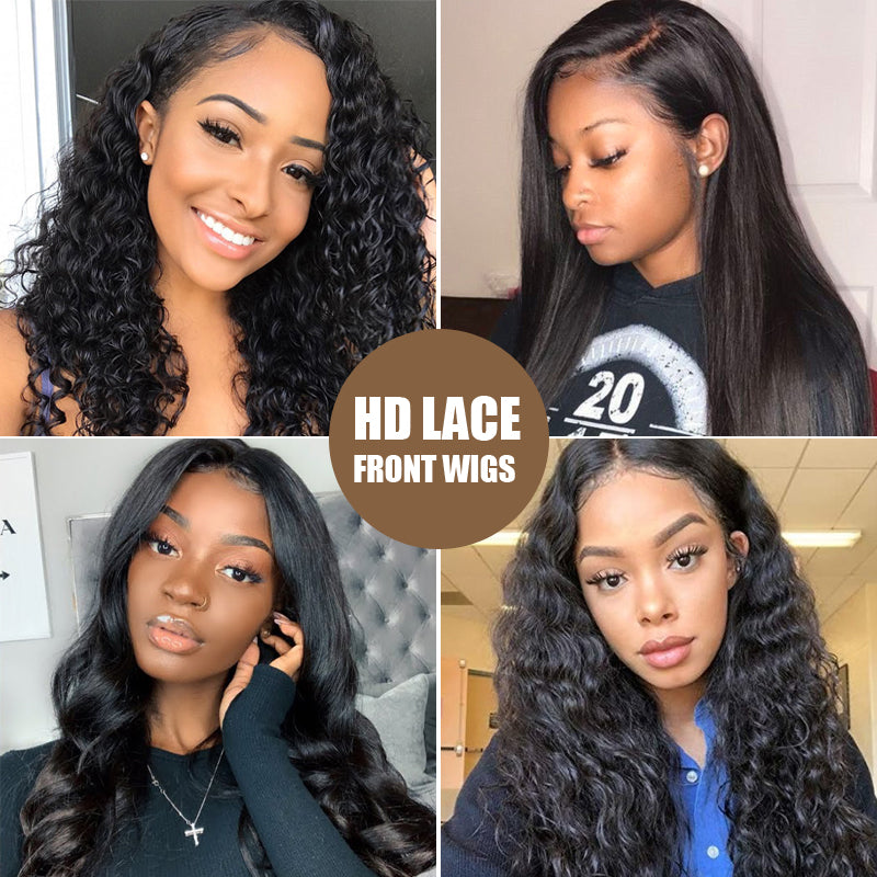RoseHair 13x6 HD Lace Frontal Wigs 150% Density 100% Human Hair Invisible HD Lace Wigs - Rose Hair