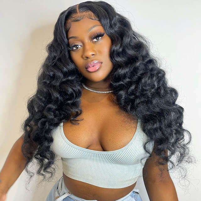 RoseHair Brazilian Hair Transparent Lace Loose Wave 5*5 Lace Closure Wig