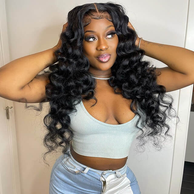 RoseHair Brazilian Hair Transparent Lace Loose Wave 5*5 Lace Closure Wig