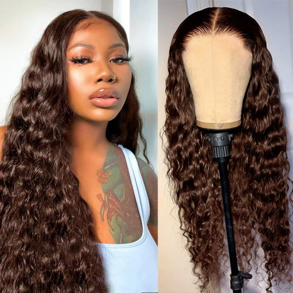 Chestnut Brown Loose Wave 6x6 HD Closure Lace Glueless Wig | Pre-plucked Fall Wig
