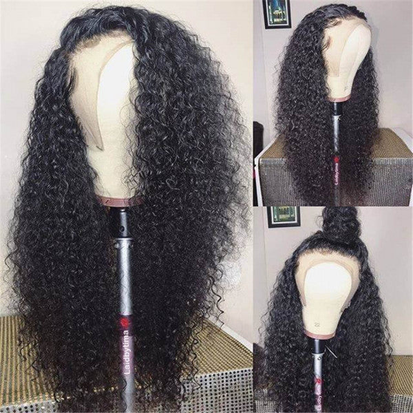 Rose Hair Long Curly Wigs Pre Plucked Human Hair Curly 13x4 Lace Front Wig