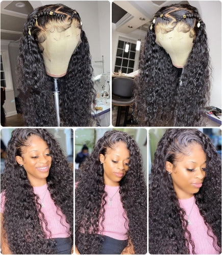 Rose Hair 5x5 HD Lace Closure Wig Water Wave 100% Human Hair Invisible For Women