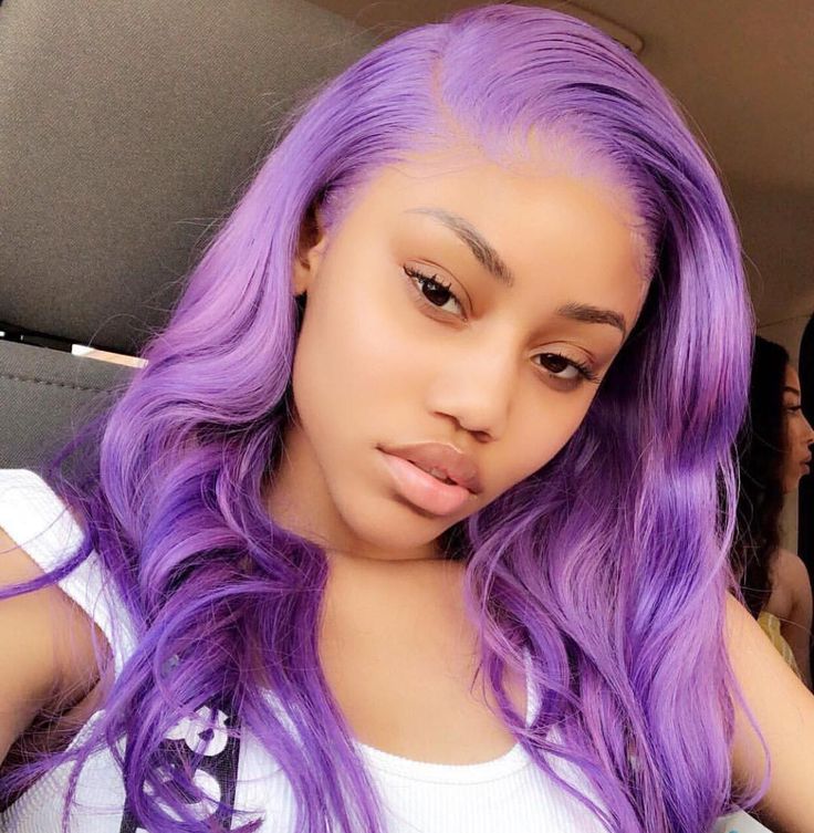 Human Virgin Hair Purple Color Pre-plucked Lace Frontal Wig 150% Density The Same As The Hairstyle In The Picture - Rose Hair