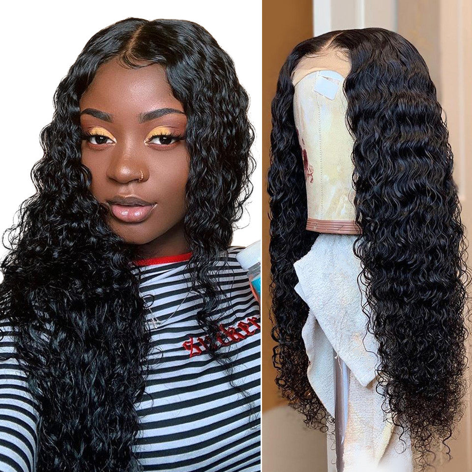 RoseHair Top Quality Virgin hair Pre Bleached Deep Wave 13*4 Lace Frontal Wig Short Hair - Rose Hair