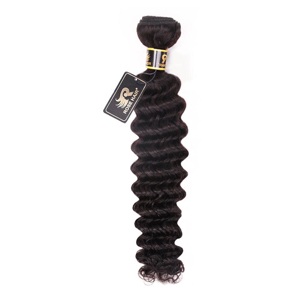 10A Grade 1PC Deep Wave Best Brazilian Virgin Hair Bundles - Rose Hair