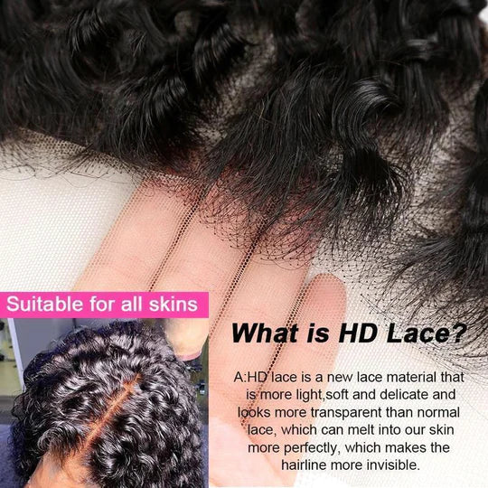 Brazilian Hair 6x6 HD Skin Melt Lace Wigs Deep Wave 100% Human Hair