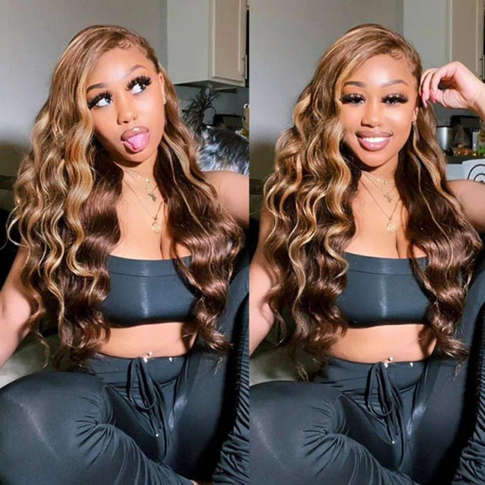 Trendy Highlight P4/27 Loose Deep Wave Human Hair 5x5 13x4 Lace Front Wigs 180% Density