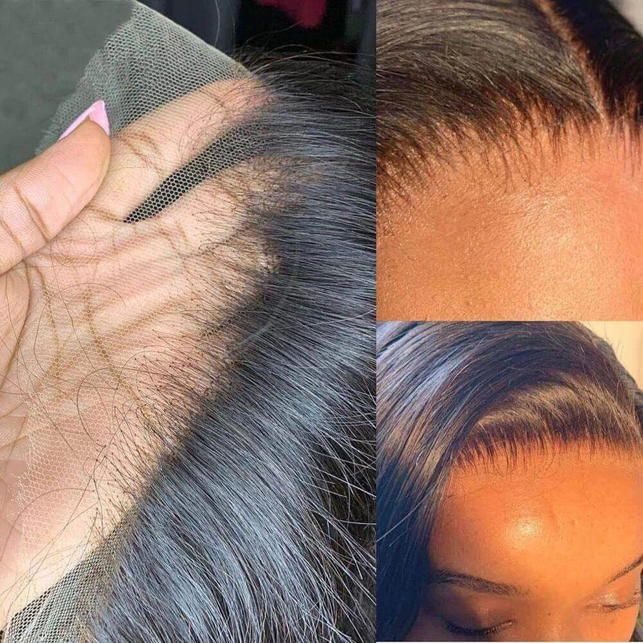 Deep Wave 13x4 Tranparent Lace Front Wig 100% Virgin Human Hair Wig Rose Hair