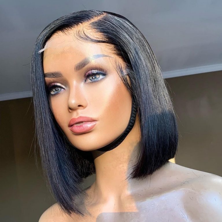 Glueless Short Bob Wig Straight 5×5 Invisible HD Lace Closure Wig 150% Density