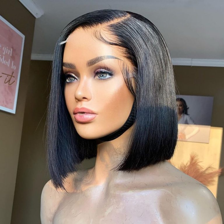 Glueless Short Bob Wig Straight 5×5 Invisible HD Lace Closure Wig 150% Density
