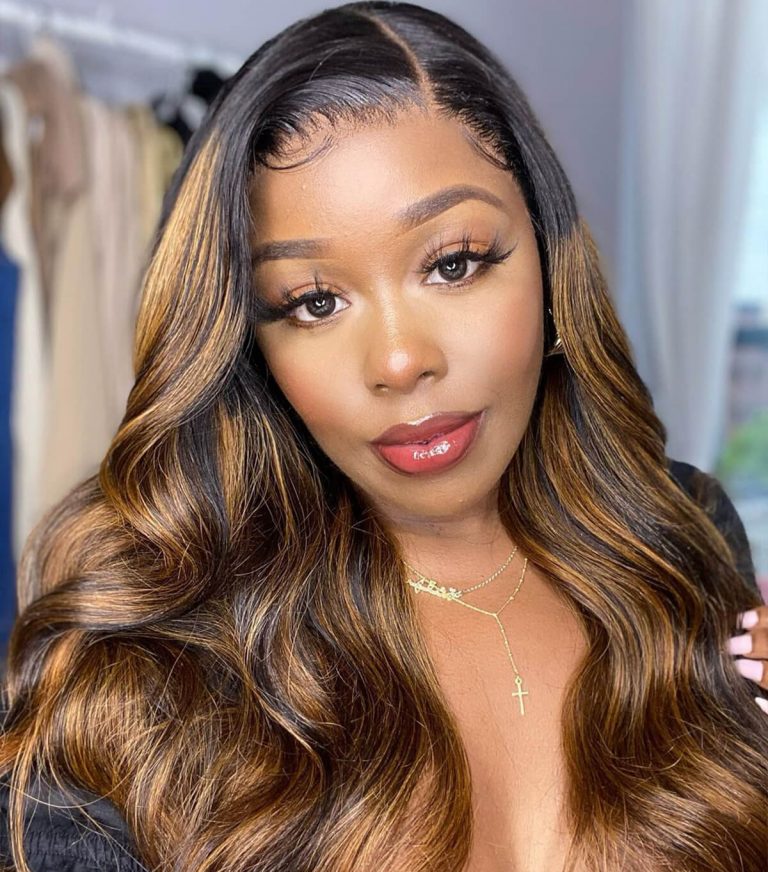 Highlight Body Wave Wig 13×4 Glueless Lace Front Wig Colored Human Hair Lace Wig