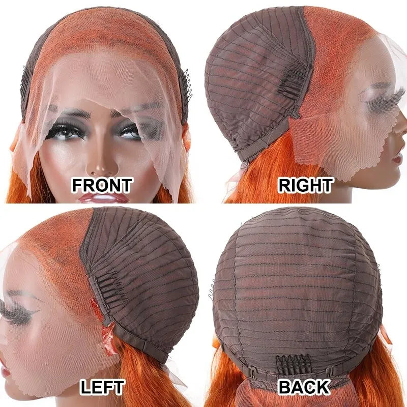 Rose Hair Ginger Color Body Wave 13x4 Lace Front Wig With Baby Hair Human Hair Wig For Women