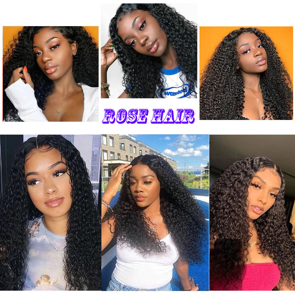 Rose Hair Full Lace Kinky Curly Best Brazilian Virgin Human Hair Gorgeous Soft Hair Wig - Rose Hair