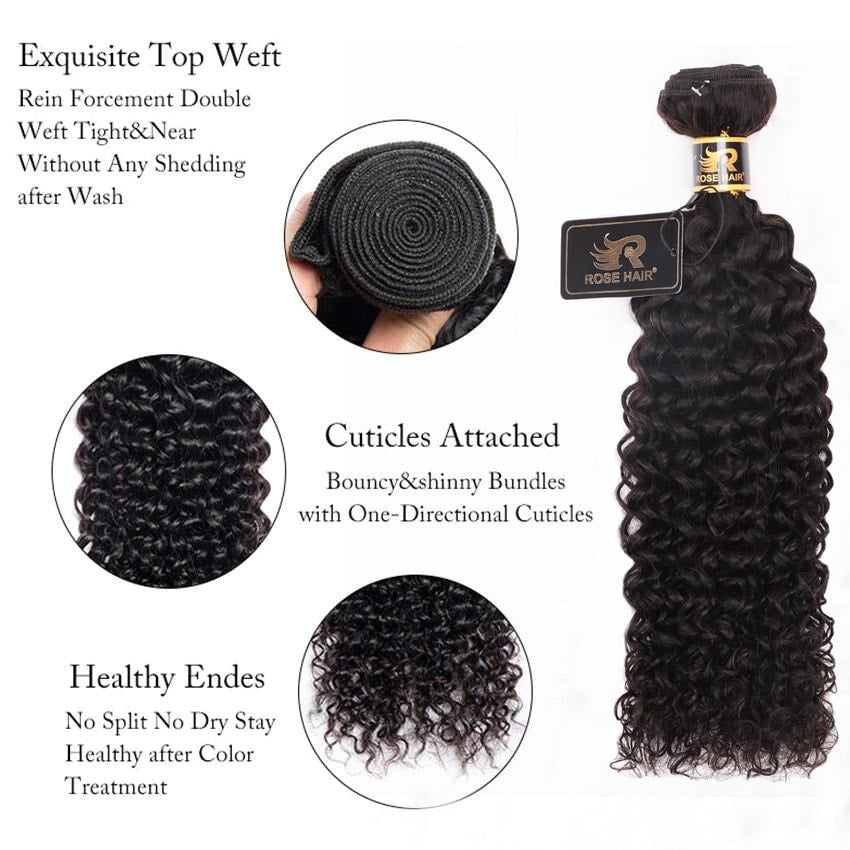 10A Grade 1PC Kinky Curly Best Brazilian Virgin Hair Bundles - Rose Hair