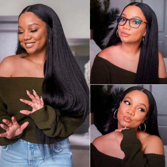 Kinky Straight U Part Wigs Human Hair Natural Hair Wigs For Women 150% Density