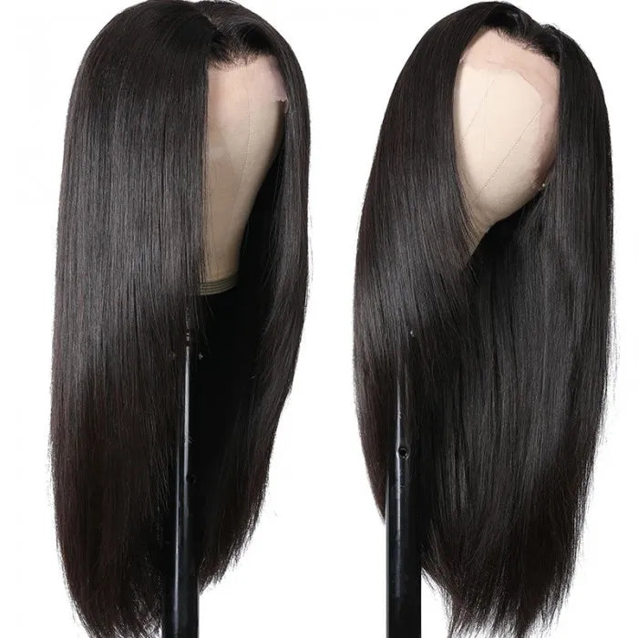 Inner Buckle Cute Straight 13x4 Lace Front Butterfly Haircut Wig With Medium Length Layered Hair