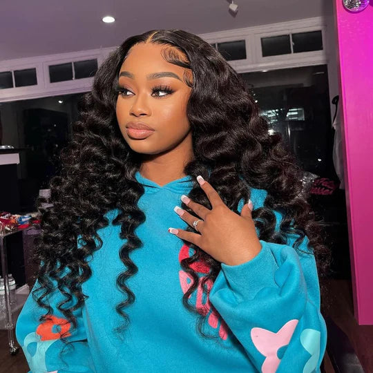 Rose Hair 6x6 Lace Closure Wigs Loose Deep Wave HD Undetected Lace Wigs