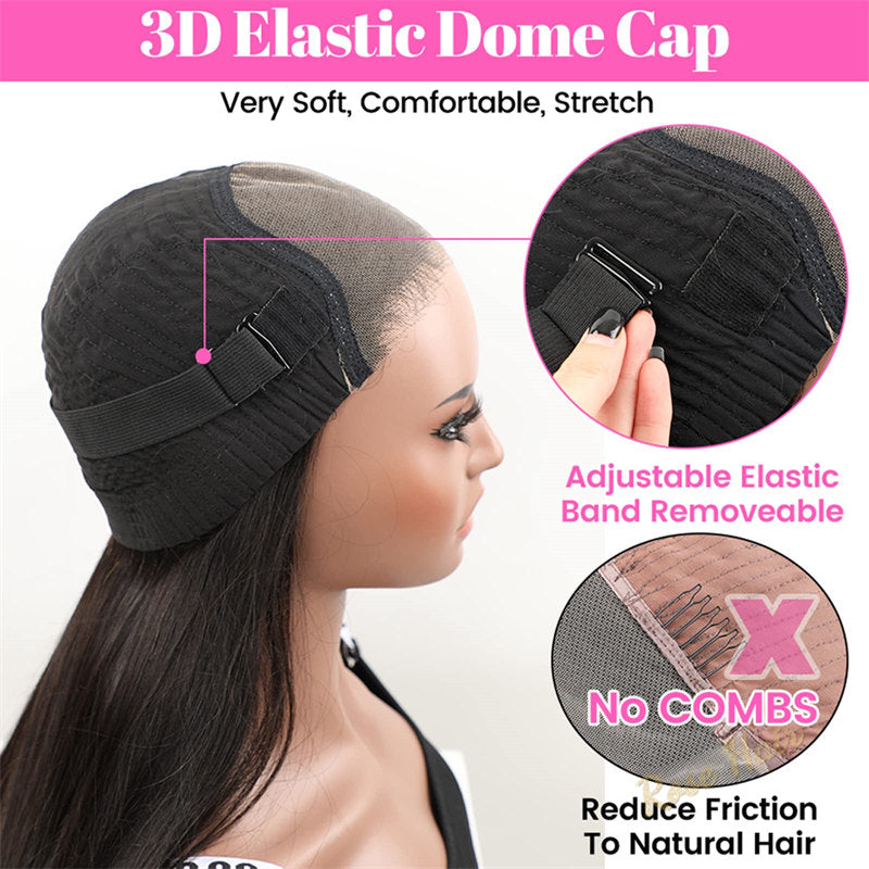 Rose Hair Straight HD Lace Wigs For Women Wear & Go Glueless No Glue Lace Pre Cut Wig Human Hair Wigs