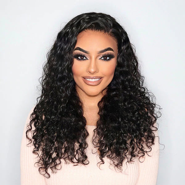 Clearance Sale-Medium Length Water Wave 13x4 Lace Front Wig 200% Density