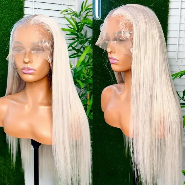 Rose Hair Glueless 613 Blonde 13x4 HD Lace Frontal Straight Wig With Natural Hairline