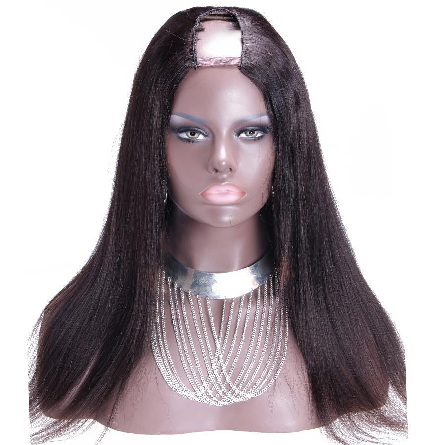 70% Off U Part Wig Quick & Easy Affordable Human Straight Hair Wig - Rose Hair