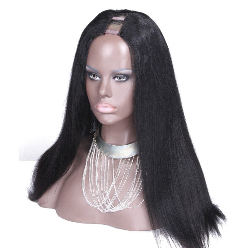70% Off U Part Wig Quick & Easy Affordable Human Straight Hair Wig - Rose Hair