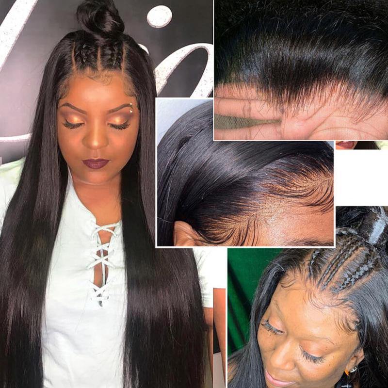 26" 28" 30″ 32″ 34″ 36″ 38″ 40″ Long Straight Human Hair 13×4 Lace Front Wigs