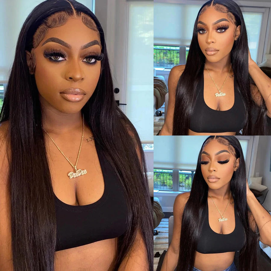 13x6 Tranparent HD Lace Front Wig Body Wave Hair/Straight Hair Pre Plucked With Baby Hair Natural Hairline Glueless Wig Rose Hair