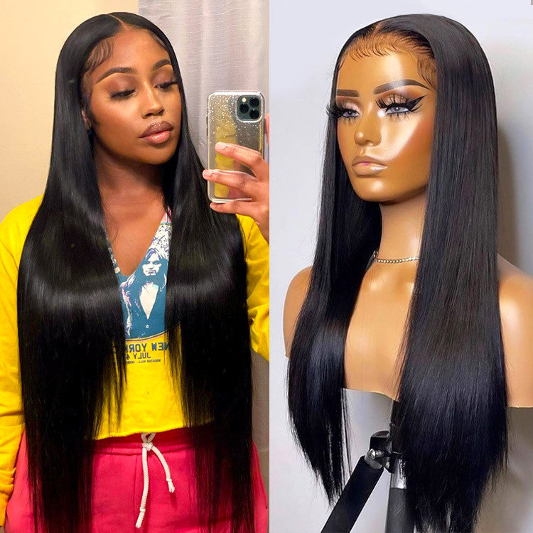 Rose Hair 5x5 HD Lace Wigs Silky Straight Natural Black 100% Human Hair
